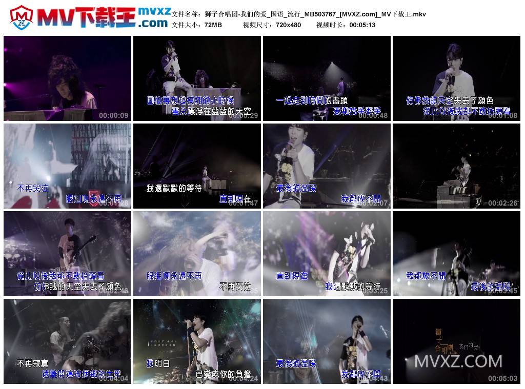 狮子合唱团-我们的爱_国语_流行_MB503767